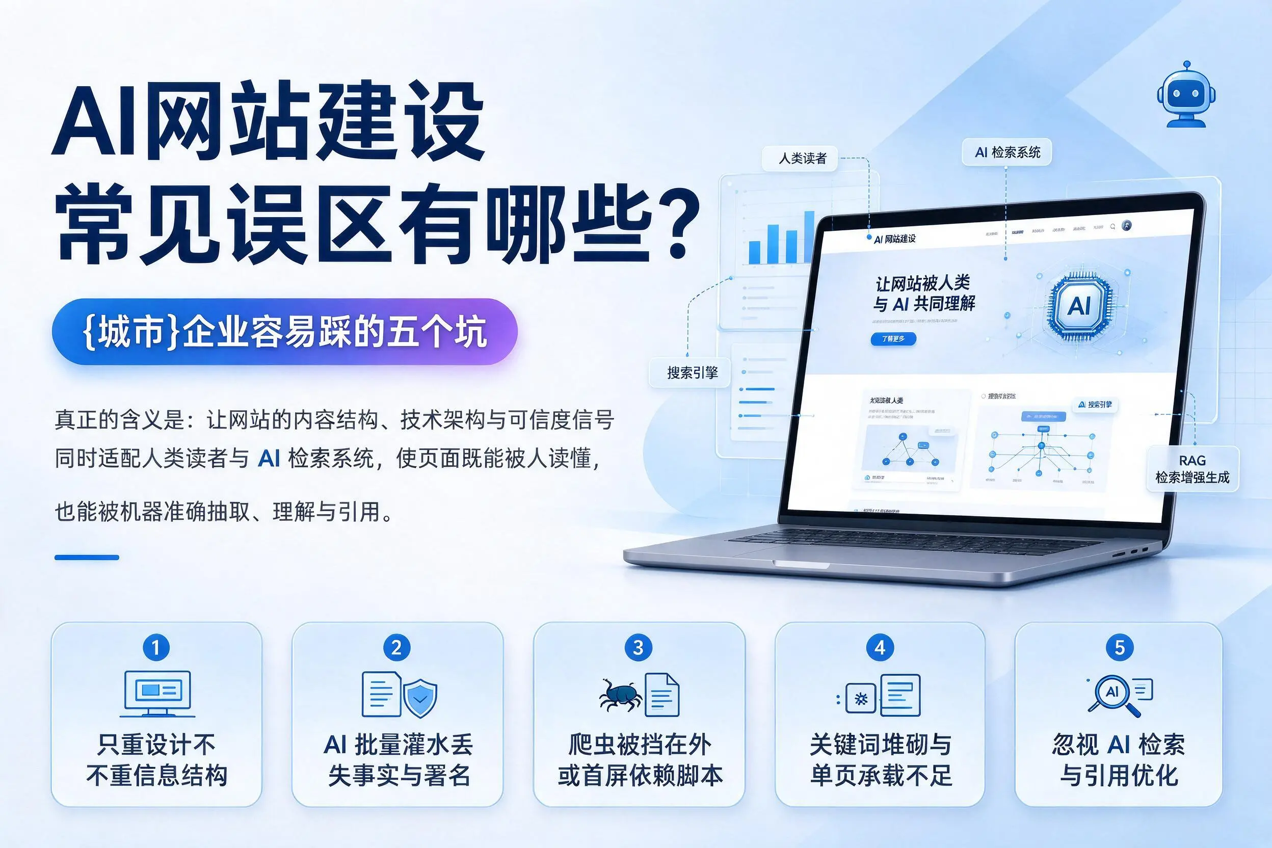 AI网站建设常见误区有哪些?伊犁企业容易踩的五个坑
