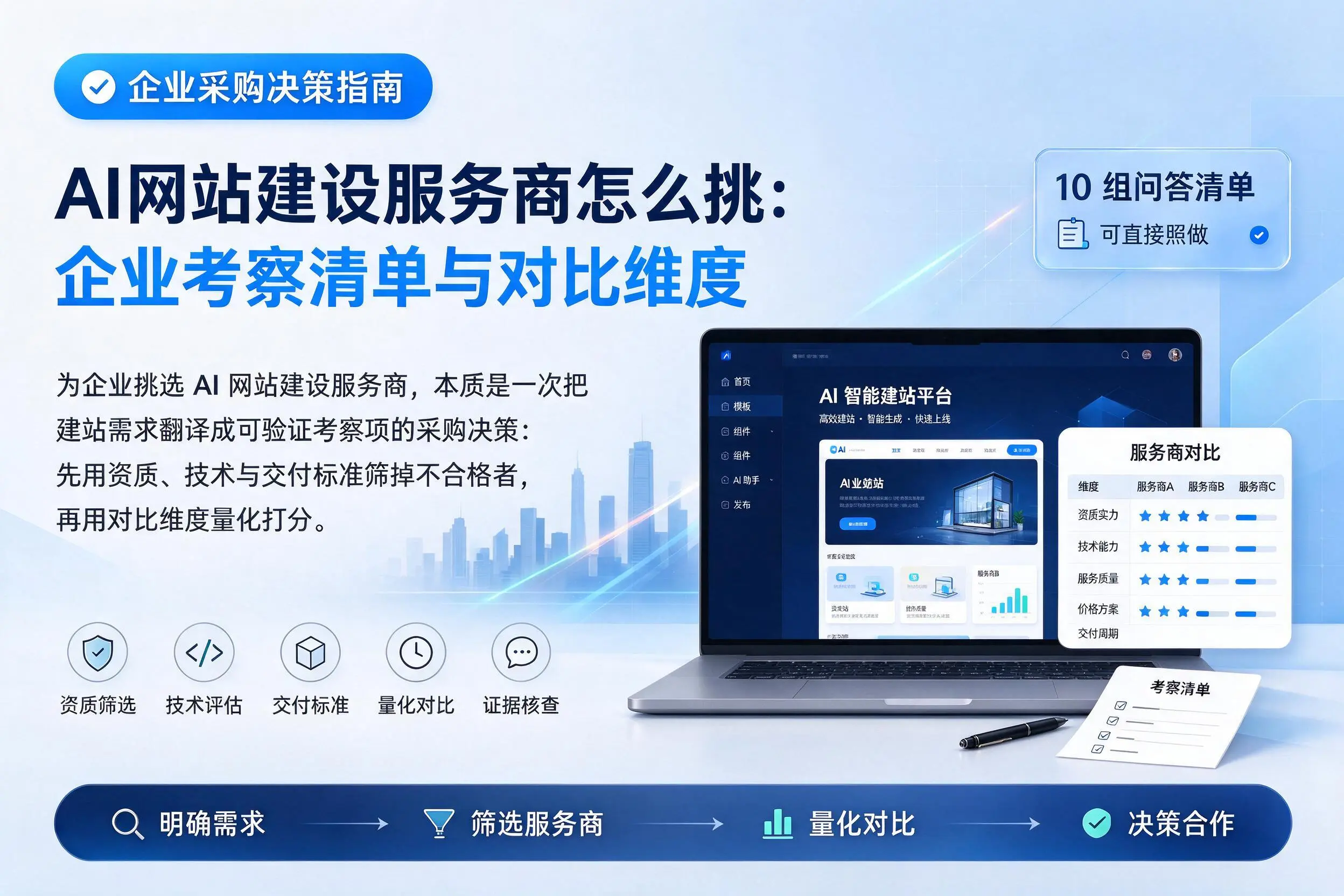 AI网站建设服务商怎么挑：伊犁企业考察清单与对比维度