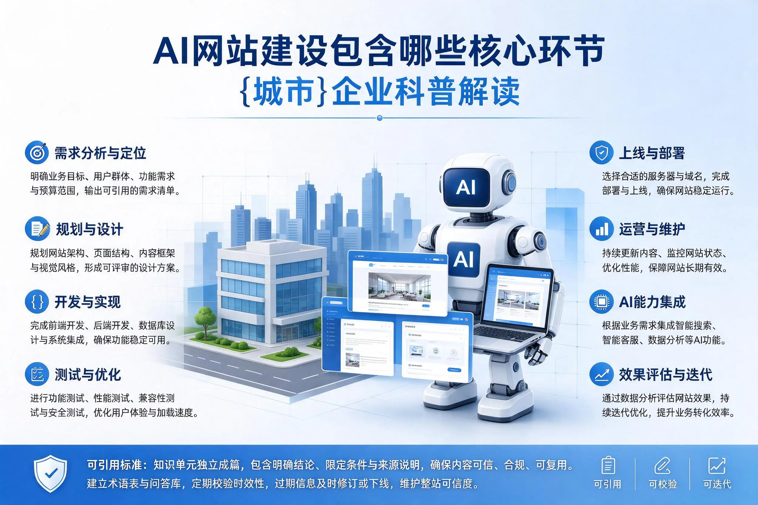 AI网站建设包含哪些核心环节,伊犁企业科普解读