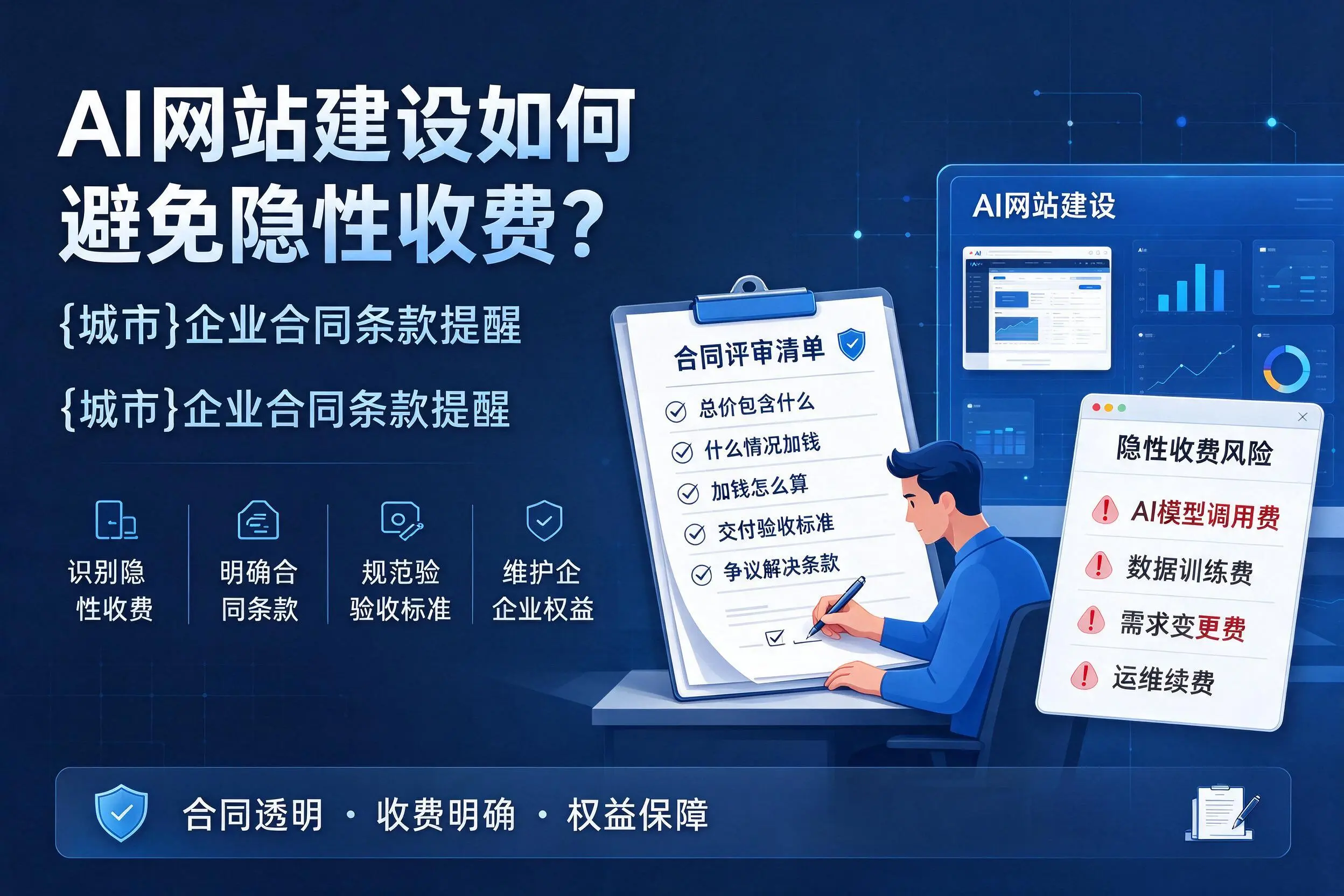 AI网站建设如何避免隐性收费？伊犁企业合同条款提醒