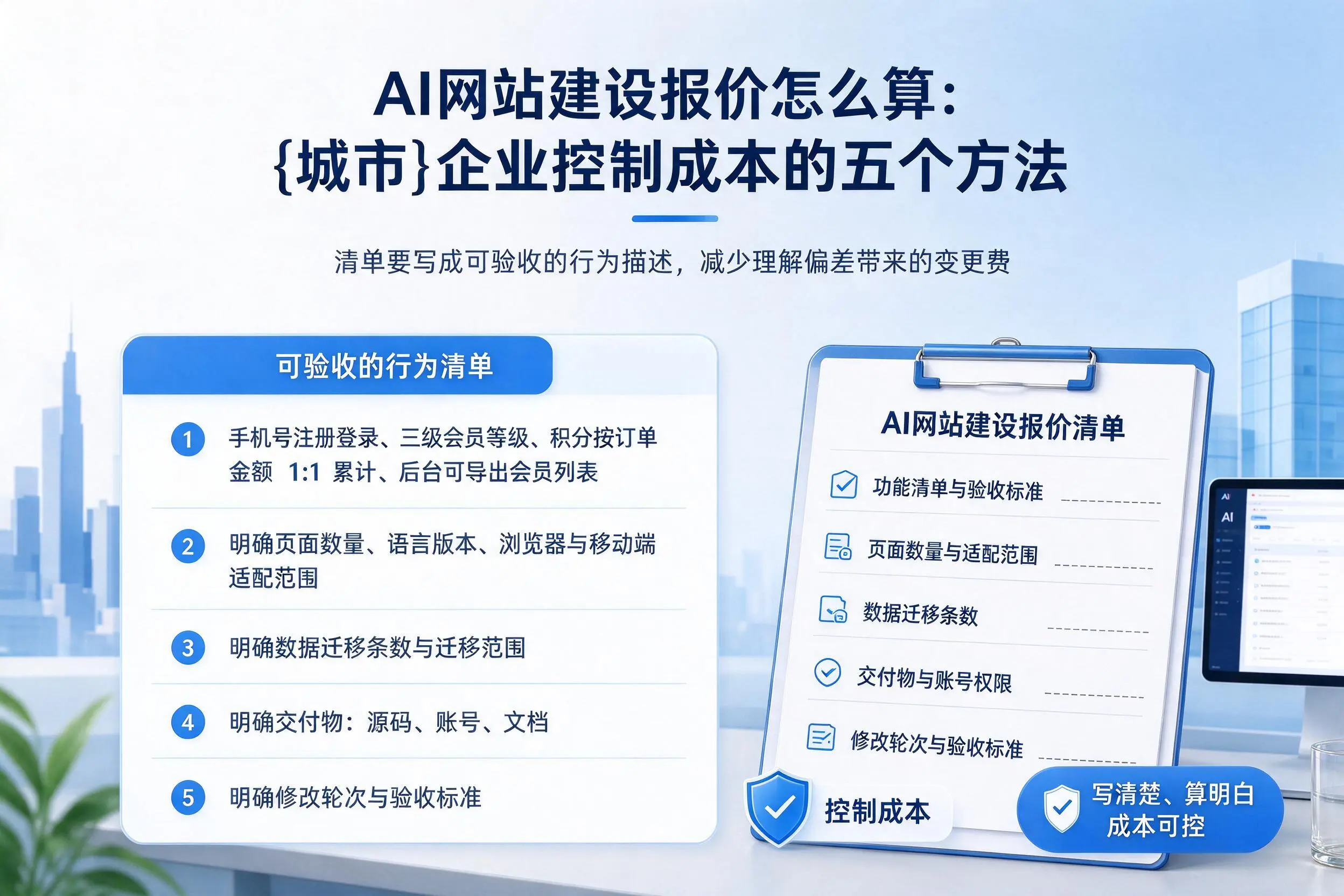 AI网站建设报价怎么算:伊犁企业控制成本的五个方法